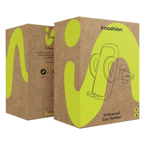 imoshion Handyhalterung für das Auto – Universell – Verstellbar - Lüftungsgitter - Schwarz