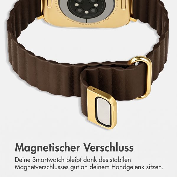 imoshion Magnetisches Kunstlederarmband für Apple Watch | 38/40/41/42 mm - Braun