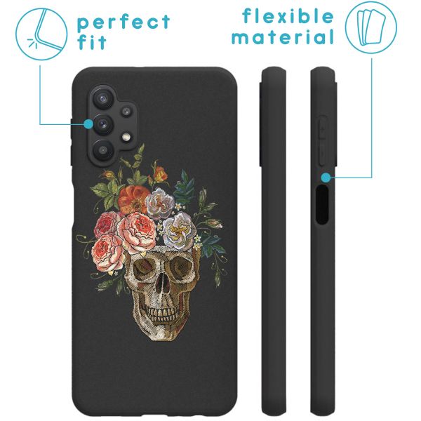 imoshion Design Hülle für das Samsung Galaxy A32 (5G)  - Flower skull