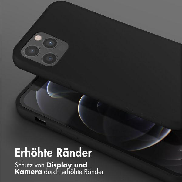 Selencia SilikonHülle mit abnehmbarem Band Apple iPhone 12 (Pro) - Schwarz