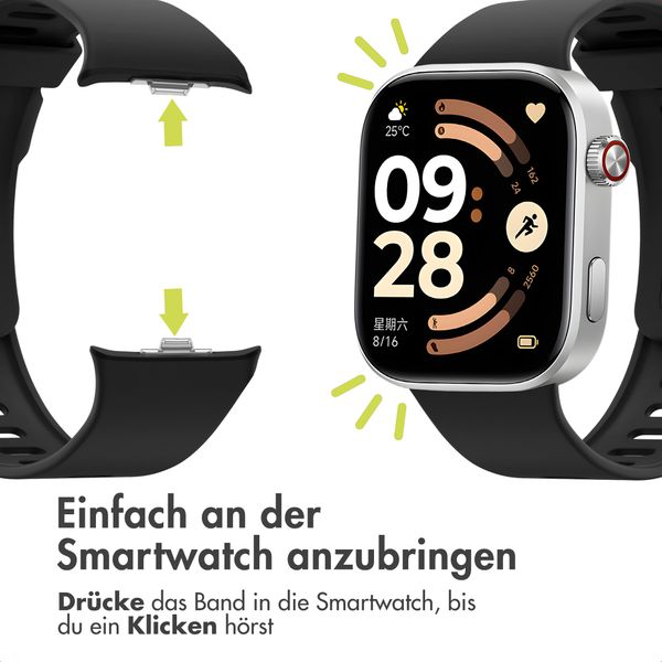 imoshion Silikonband für Xiaomi Smart Band 9 / 8 Pro / Redmi Watch 6 / 5 / 4 - Schwarz