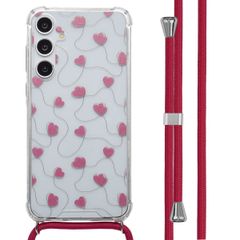 imoshion Design Hülle mit Band Samsung Galaxy A55 - Dusty Rose Connected Hearts