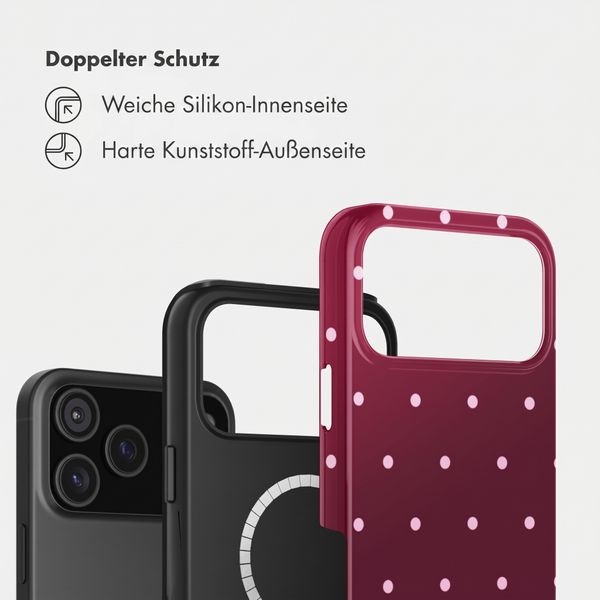Selencia Vivid Rückabdeckung mit MagSafe Apple iPhone 17 Pro - Happy Dots Burgundy