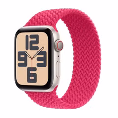 Apple Geflochtenes Solo Loop für  Apple Watch Series 1 - 9 / SE (38/40/41 mm) | Series 10 / 11 (42 mm) - Größe 7 - Raspberry