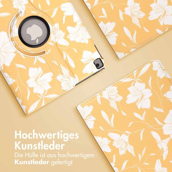 imoshion 360° drehbare Design Klapphülle für das iPad 9 (2021) / iPad 8 (2020) / iPad 7 (2019) 10.2 Zoll - Yellow Flowers