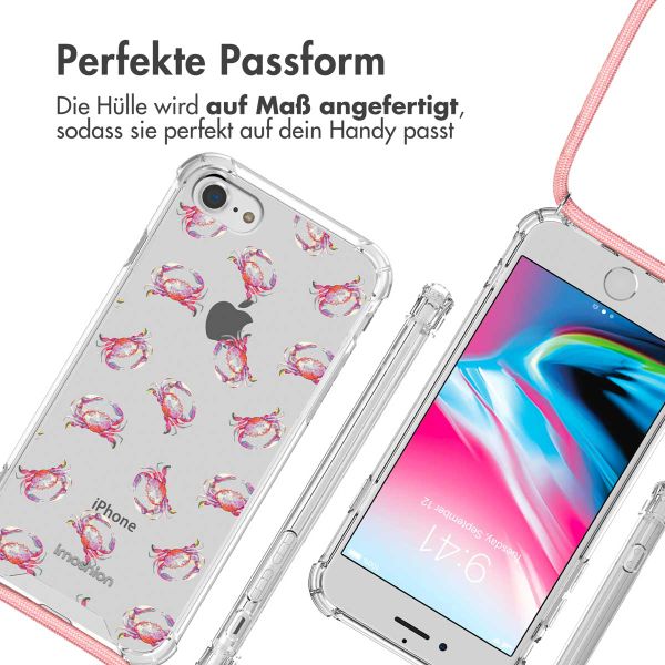 imoshion Design Hülle mit Band Apple iPhone SE (2022 / 2020) / 8 / 7 - Crab Watercolor