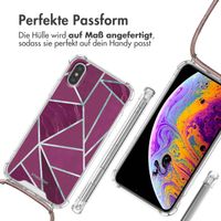 imoshion Design Hülle mit Band Apple iPhone X / Xs - Bordeaux Graphic
