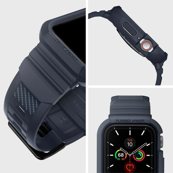 Spigen Rugged Armor™ Pro Case Dunkelblau für die Apple Watch 44 mm / 45 mm
