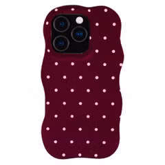 Selencia Vivid Wavy Backcover mit MagSafe Apple iPhone 16 Pro - Happy Dots Burgundy