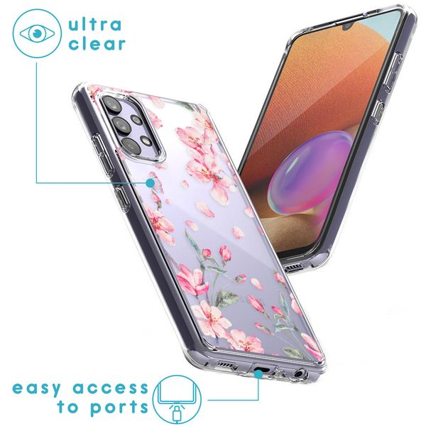 imoshion Design Hülle Samsung Galaxy A32 (4G) - Blume - Rosa