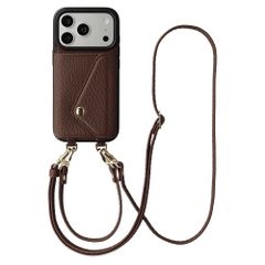 Selencia Sera HandyHülle mit Kordel und Umschlag-Kartenhalter Apple iPhone 17 Pro - Chocolate Brown