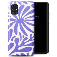 Selencia Vivid Tough Back Cover für das Samsung Galaxy A51 - Modern Bloom Sapphire Blue