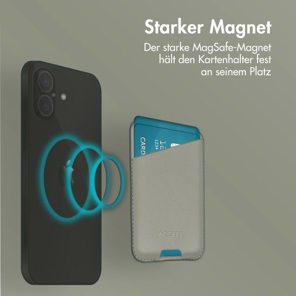 Accezz Lederkartenhalter - Geeignet für MagSafe und Qi2 - Light Grey