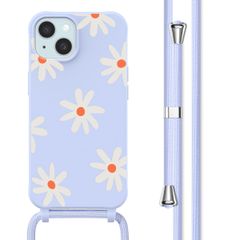 imoshion SilikonHülle design mit Band Apple iPhone 15 - Lila Flower Distance