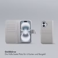 Selencia Olyn Abnehmbare Bookcase mit MagSafe Apple iPhone 16 - Grau