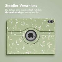 imoshion 360° drehbare Design Klapphülle Apple iPad 11 (2025) 11 Zoll A16 / iPad 10 (2022) 10.9 Zoll - Green Flowers