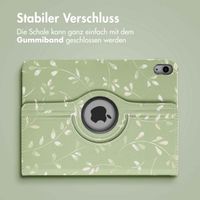 imoshion 360° drehbare Design Klapphülle für das iPad 11 (2025) 11 Zoll / iPad 10 (2022) 10.9 Zoll - Green Flowers