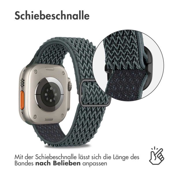 imoshion Elastisches Nylonarmband für das  Apple Watch Series 1 t/m 11 / SE / Ultra (44/45/46/49 mm) - Dunkelgrau