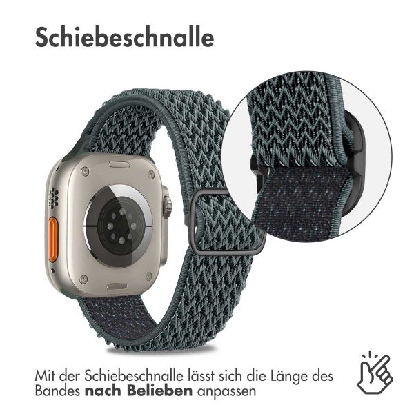 imoshion Elastische Nylonarmband für das Apple Watch Series 1-10 / SE / Ultra (2) - 42/44/45/46/49 mm - Dunkelgrau