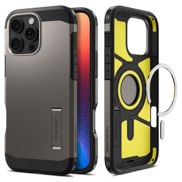 Spigen Tough Armor™ Case MagSafe für das iPhone 16 Pro - Gun Metal