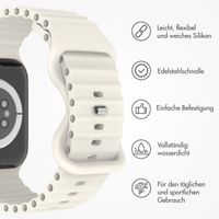 imoshion Athletisches Silikonarmband für die Apple Watch Series 1 bis 10 / SE / Ultra (2) (44/45/46/49 mm) - Sternenlicht