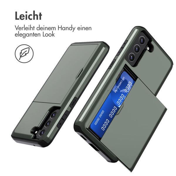 imoshion Backcover mit Kartenfach Samsung Galaxy S21 FE - Dunkelgrün