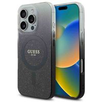 Guess MagSafe IML Glitter Gradient Case für das iPhone 16 Pro - Black