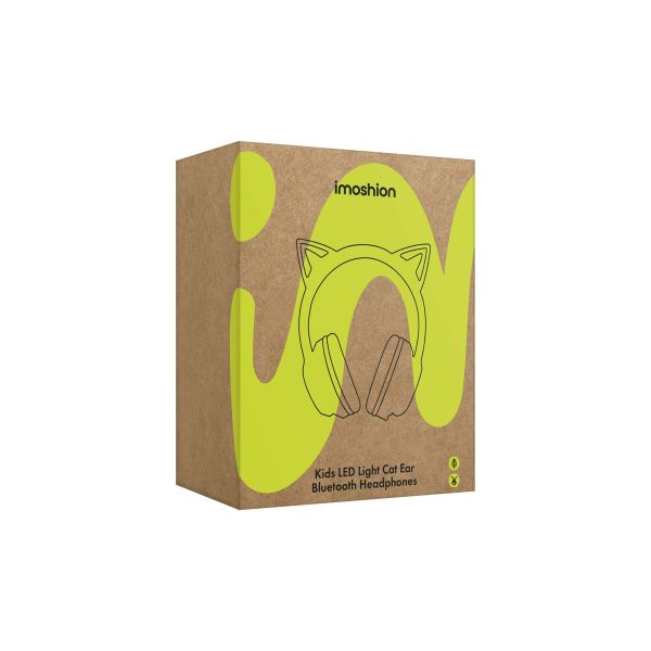 imoshion Kabellose Kinderkopfhörer LED Light Cat Ear - Dezibelbegrenzer - Mit AUX-Kabel - Lavender Lilac