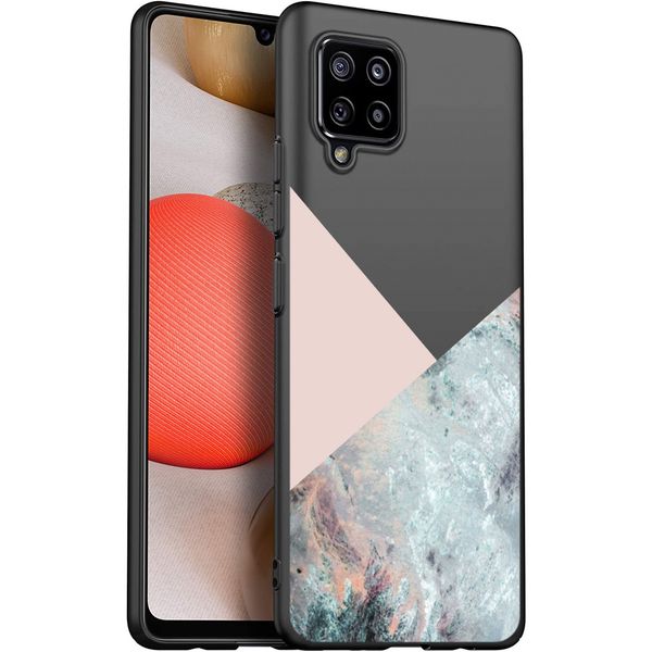 imoshion Design Hülle Samsung Galaxy A42 - Marmor - Rosa / Schwarz