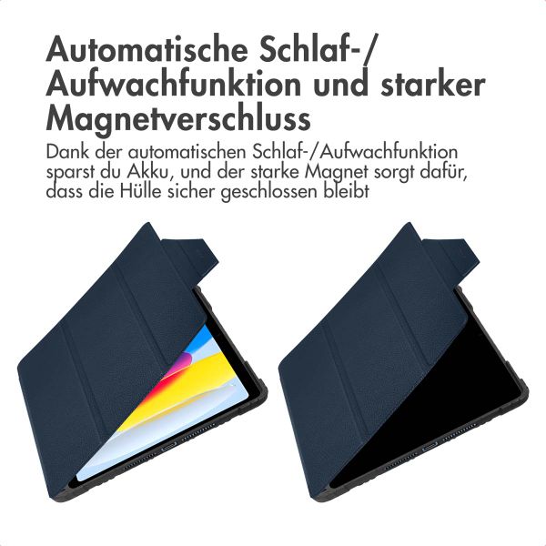 Accezz Rugged Trifold Klapphülle Apple iPad 11 (2025) 11 Zoll A16 / iPad 10 (2022) 10.9 Zoll - Dunkelblau