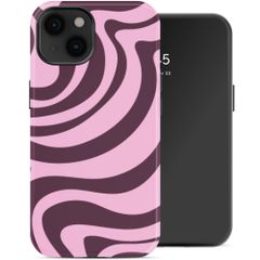 Selencia Vivid Back Cover Apple iPhone 14 - Wavy Swirl Pink Plum