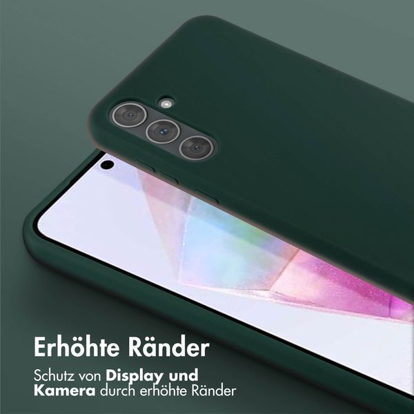 Selencia SilikonHülle mit abnehmbarem Band Samsung Galaxy A35 - Dunkelgrün
