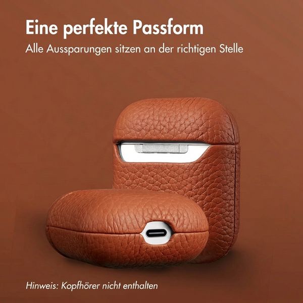 Accezz Echtleder Case  Apple Airpods 1 / 2 - Cognac