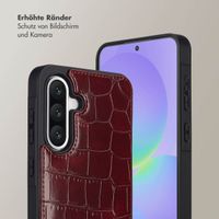 Selencia Nova Croco HandyHülle mit Kordel und Kartenhalter Samsung Galaxy A36 - Burgundy