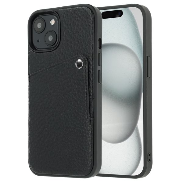 Selencia Riva Back Cover mit Kartenfach Apple iPhone 15 - Schwarz