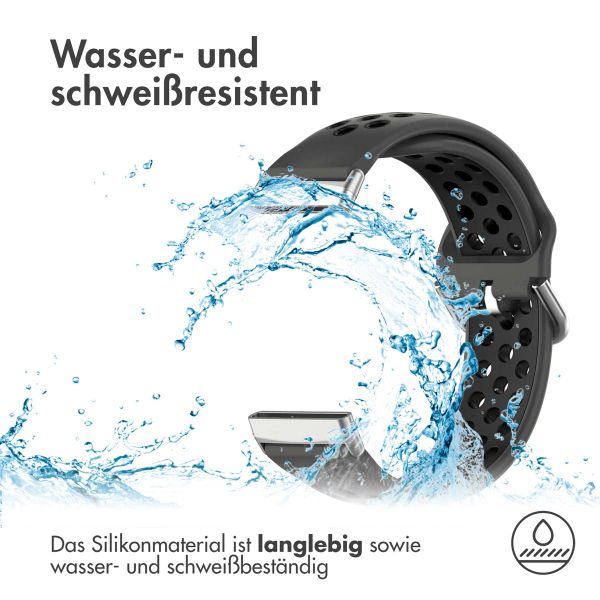 imoshion Silikonband Sport für das Fitbit Versa 4 / 3 / Sense (2) - Grau/Schwarz