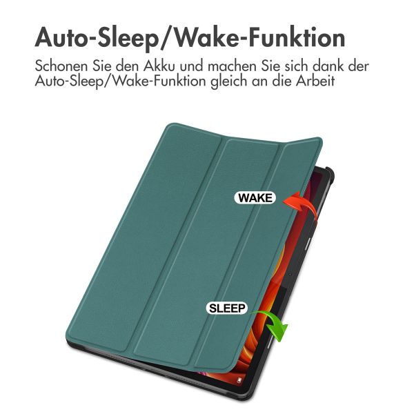 imoshion Trifold Klapphülle Lenovo Tab K11 Plus - Dunkelgrün