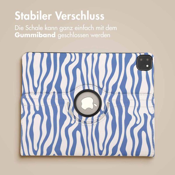 imoshion 360° drehbare Design Klapphülle für das iPad Pro 13 (2024) M4 - White Blue Stripes