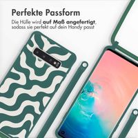 imoshion SilikonHülle design mit Band Samsung Galaxy S10 - Petrol Green Groovy
