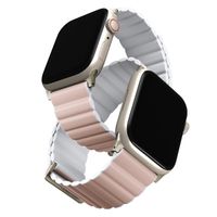 Uniq Revix Premium Edition doppelseitiges Armband für die Apple Watch Series 1 bis 10 / SE / Ultra (2) (44/45/46/49 mm) - Weiß/Blush Pink