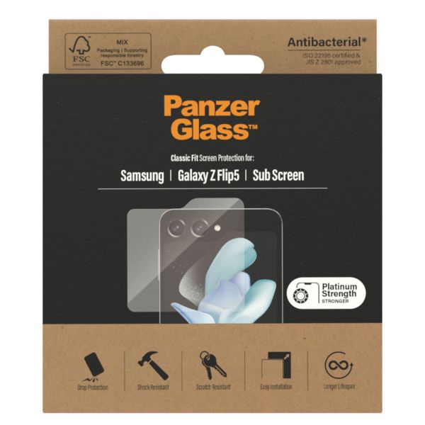 PanzerGlass Ultra-Wide Fit Antibakterieller Displayschutz für das Samsung Galaxy Z Flip 5