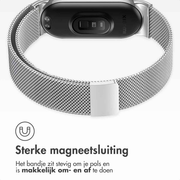 imoshion Magnetisches Milanaise Armband für das  Xiaomi Smart Band 8 / 9 - Silber