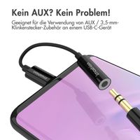 imoshion AUX-Adapter – USB-C auf 3,5 mm/Audio-Klinkenadapter – USB-C Stecker auf AUX-Buchse – Schwarz