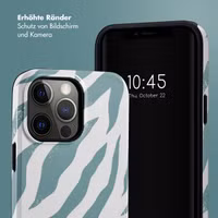 Selencia Vivid Tough Back Cover für das Apple iPhone 14 Pro Max - Colorful Zebra Pine Blue