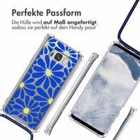 imoshion Design Hülle mit Band Samsung Galaxy S8 - Cobalt Blue Flowers Connect