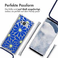 imoshion Design Hülle mit Band für das Samsung Galaxy S8 - Cobalt Blue Flowers Connect