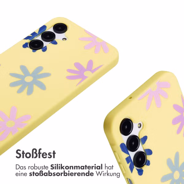 imoshion SilikonHülle design mit Band Samsung Galaxy A16 - Yellow Flower Distance