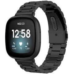 imoshion Edelstahlarmband für das Fitbit Versa 4 / 3 / Sense (2) - Schwarz