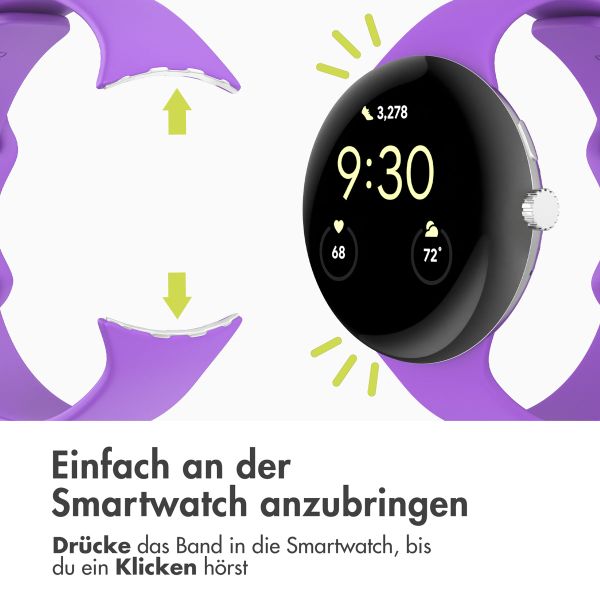 imoshion Silikon-Armband⁺ für  Google Pixel Watch 3 / 4 (45 mm) - Größe L - Violett