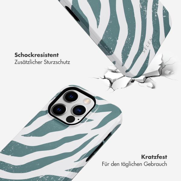 Selencia Vivid Back Cover Apple iPhone 14 Pro - Colorful Zebra Pine Blue
